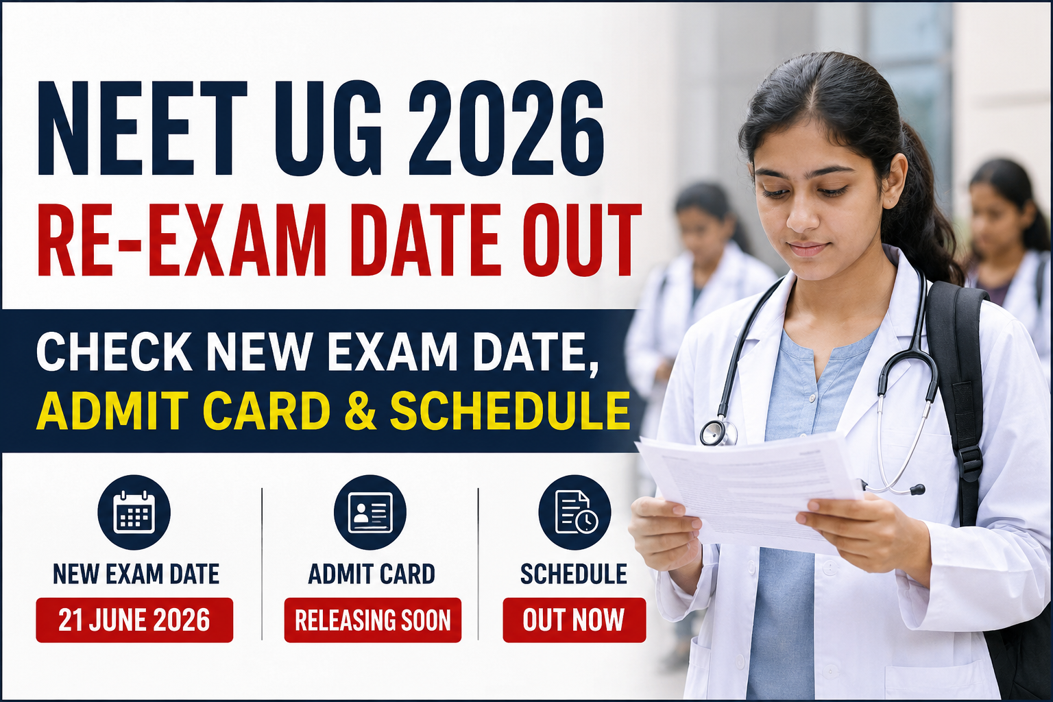 NEET UG 2026 Re-Exam Date Announced: Check New Exam Date, Schedule & Latest Updates